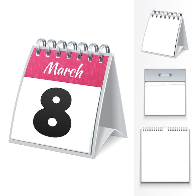 Premium Vector March 8 Calendar