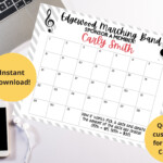 School Band Calendar Fundraiser Marching Band Pick A Date To Etsy